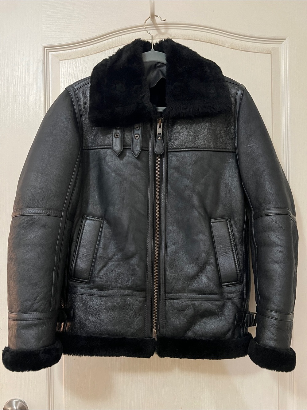 Women’s Shearling-Lined Genuine Leather Jacket